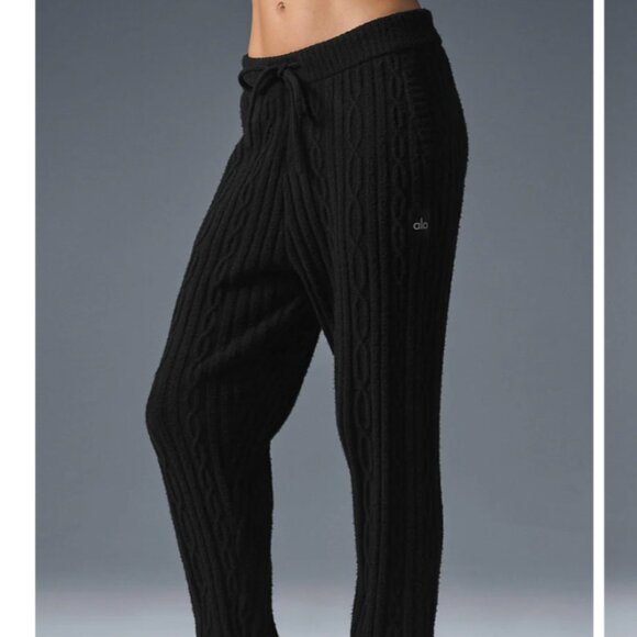 ALO Cable Knit Winter Bliss Pant Black size XXS